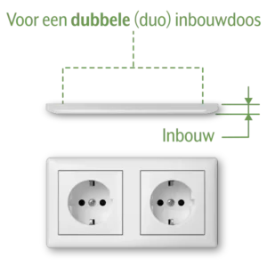 Gira wandcontactdoos 2-voudig randaarde Safety Plus compleet voorbedraad voor duo-inbouwdoos Standaard 55 wit glans (478603)