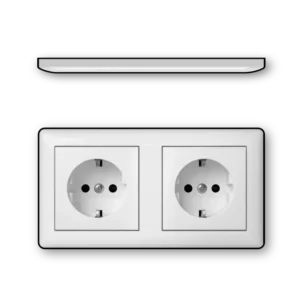 Gira wandcontactdoos 2-voudig randaarde Safety Plus compleet voorbedraad voor duo-inbouwdoos Standaard 55 wit glans (478603)