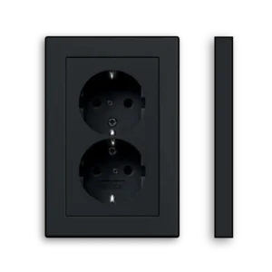 Gira wandcontactdoos 2-voudig randaarde Safety+ voor ovale 1,5 inbouwdoos Systeem 55 zwart mat (2735005)