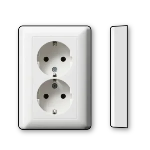 Gira wandcontactdoos 2-voudig randaarde voor enkele inbouwdoos Standaard 55 wit glans (078803)