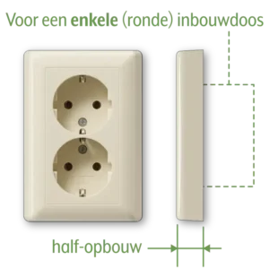 Gira wandcontactdoos 2-voudig randaarde voor enkele inbouwdoos Standaard 55 creme glans (078801)