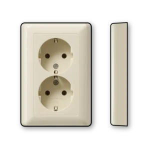 Gira wandcontactdoos 2-voudig randaarde voor enkele inbouwdoos Standaard 55 creme glans (078801)