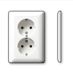 Gira wandcontactdoos 2-voudig randaarde voor ovale 1,5 inbouwdoos Standaard 55 wit glans (078203)