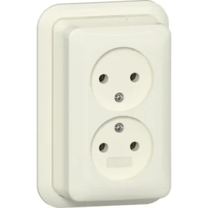 Gira wandcontactdoos 2-voudig zonder randaarde opbouw creme (479110)