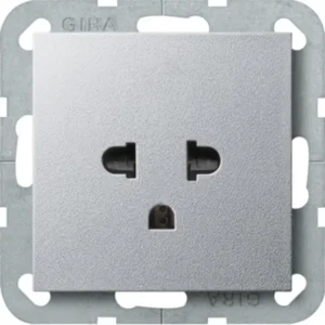 Gira wandcontactdoos euro/usa aluminium Systeem 55 (284026)