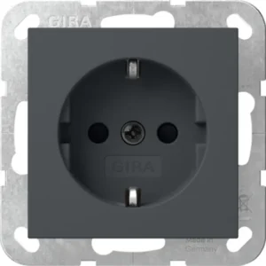 Gira wandcontactdoos met schroefklemmen Systeem 55 antraciet mat (418328)