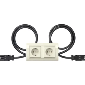 Gira wandcontactdoos RA 2-voudig compleet wandgoot Type 10 stekerbaar Standaard 55 breed creme glans (4931021)