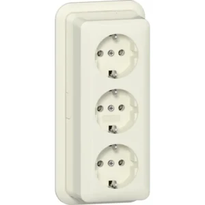 Gira wandcontactdoos randaarde 3-voudig opbouw creme (478910)