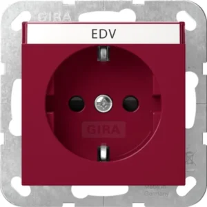 Gira wandcontactdoos randaarde EDV Systeem 55 rood glans (4462108)