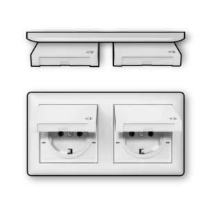 Gira wandcontactdoos randaarde klapdeksel 2-voudig IP44 compleet Standaard 55 wit glans (415803)