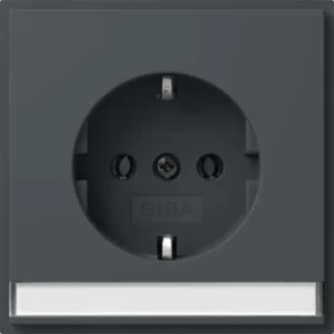 Gira wandcontactdoos randaarde met verhoogde aanraakbeveiliging en tekstkader TX44 antraciet (446267)