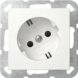 Gira wandcontactdoos randaarde met verhoogde aanraakbeveiliging 30 graden gedraaid Systeem 55 wit glans (441803)