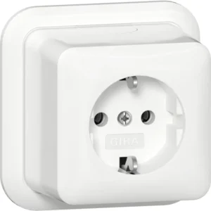 Gira wandcontactdoos randaarde opbouw wit (444011)