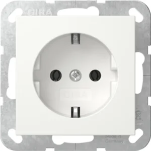 Gira wandcontactdoos randaarde schroefklemmen Systeem 55 wit glans (418003)