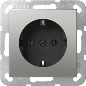 Gira wandcontactdoos randaarde Systeem 55 edelstaal (4466600)