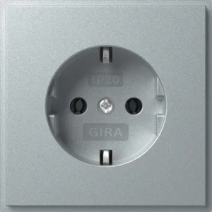 Gira wandcontactdoos randaarde TX44 aluminium (418865)