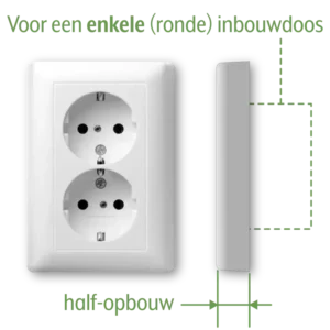 Gira wandcontactdoos randaarde verhoogde aanraakbeveiliging 2-voudig voor enkele inbouwdoos Systeem 55 wit glans (078303)