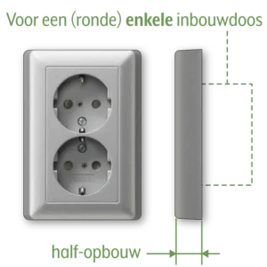 Gira wandcontactdoos randaarde verhoogde aanraakbeveiliging 2-voudig voor enkele inbouwdoos Systeem 55 aluminium mat (078326)