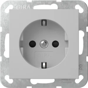Gira wandcontactdoos randaarde verhoogde aanraakbeveiliging Systeem 55 grijs mat (4755015)