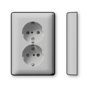 Gira wandcontactdoos randaarde verhoogde aanraakbeveiliging 2-voudig voor enkele inbouwdoos Systeem 55 grijs mat (0783015)