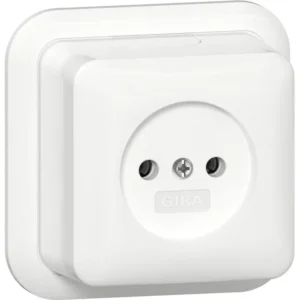 Gira wandcontactdoos zonder randaarde opbouw wit (447011)