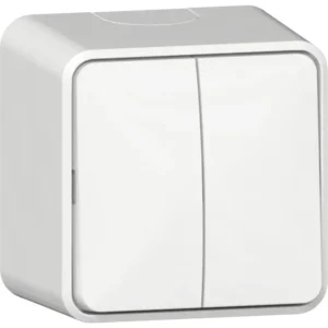 Gira ob droog wipschakelaar 2­-voudig 10A 250V - zuiver wit glanzend (310513)