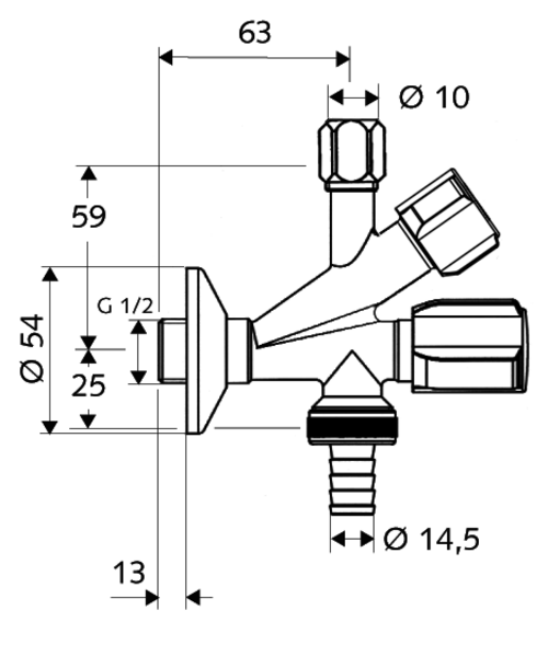 Schell combinatie hoekstopkraan met filter 1/2"x10mm - 035600699 - Afbeelding 2