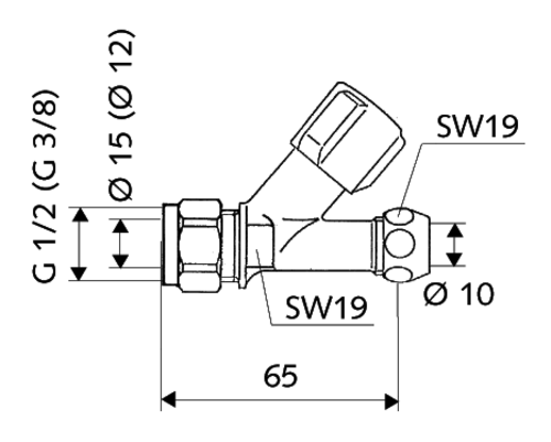 Schell duoblokstopkraan 1/2"x15mm (chroom) - 059130699 - Afbeelding 2