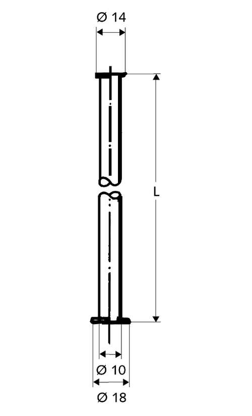 Schell aansluitpijp met 2 kragen (chroom) 3/8"/1/2"x50cm - 500020699 - Afbeelding 2