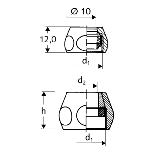 Schell klemschroefkoppeling (chroom) 1/2"x12mm - 265110699 - Afbeelding 2