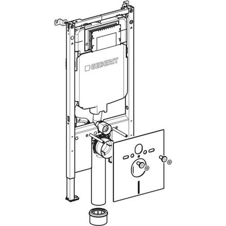 Geberit Duofix wandcloset element 114 cm met Sigma (UP720) inbouwreservoir 8 cm - 111.794.00.2 - Afbeelding 2
