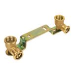 Messing buisconnector met bevestigingsbeugel